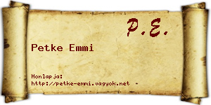 Petke Emmi névjegykártya